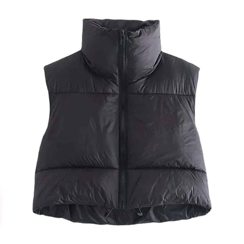 Gilet Corto Donna Imbottito Collo Alto – Giubbotto Senza Maniche Piumino per Outdoor e Viaggi