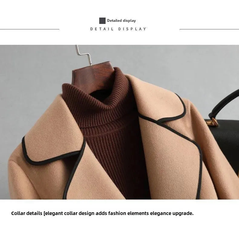 Cappotto donna doppio lato in lana – Korean style mid-length double-sided wool coat inverno 2025