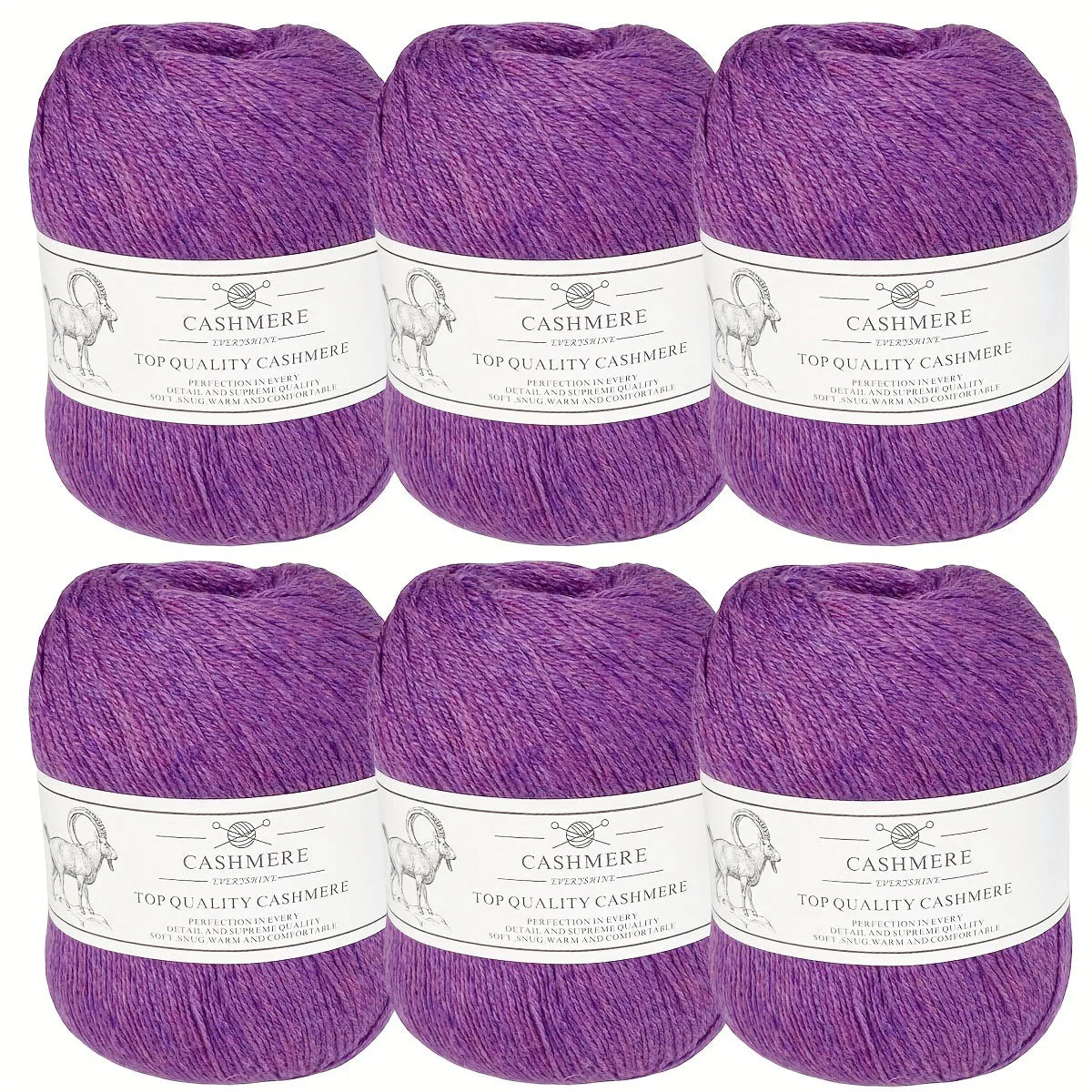 Set 6 gomitoli filo cashmere donna – Lana alta qualità per maglioni, sciarpe, cappelli e progetti fai-da-te