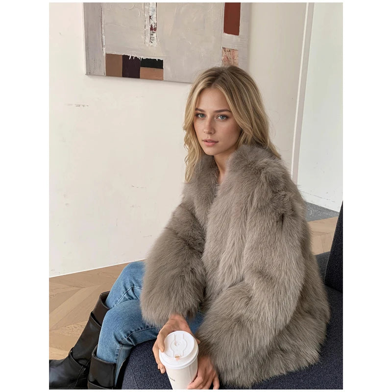 Cappotto donna in pelliccia sintetica dal taglio ampio