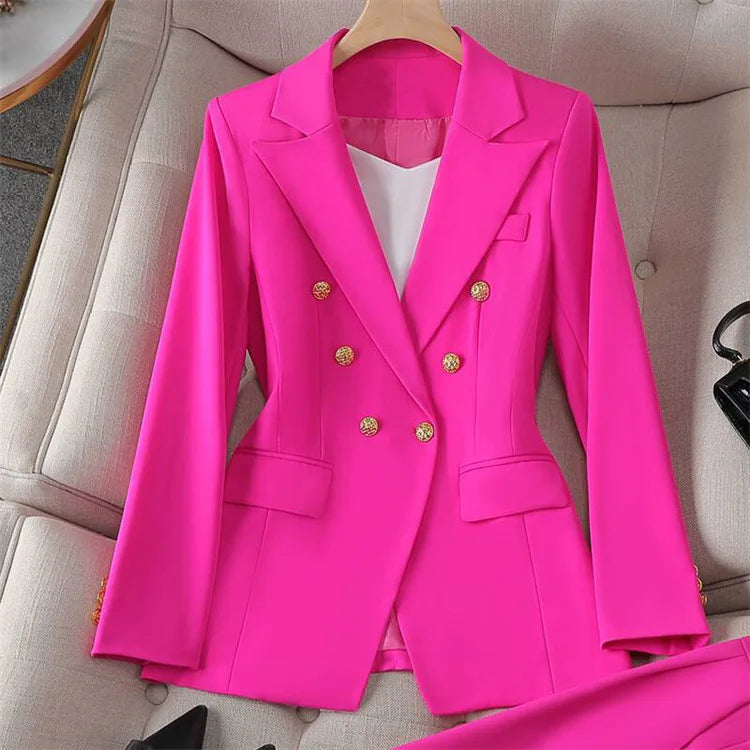Completo blazer e pantaloni donna 2025 – Tailleur elegante a manica lunga, set 2 pezzi per ufficio, stile casual chic