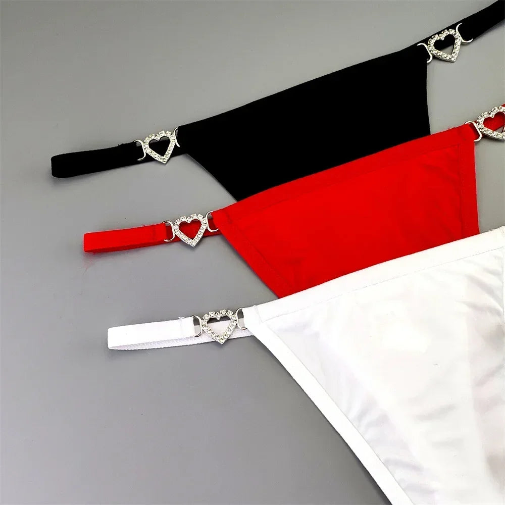 Set 3 Perizomi Sexy con Fibbia Strass – Effetto Ghiaccio, Invisibili, Ultra Comfort