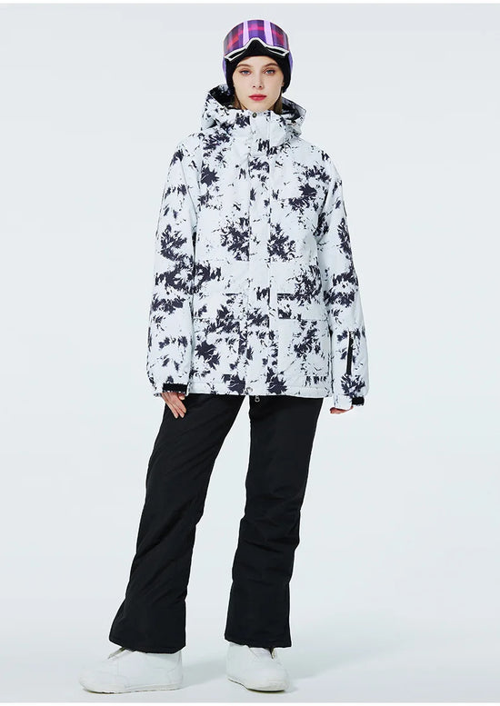 Tuta da sci donna impermeabile e antivento 2-pezzi – giacca + pantaloni snowboard invernale 2025, windproof & waterproof