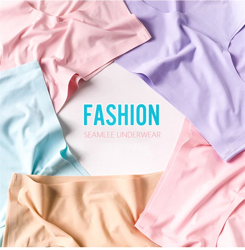 Set 9 pezzi perizomi donna seamless in ice-silk – mid-rise, mutandine traspiranti comfort quotidiano taglie grandi
