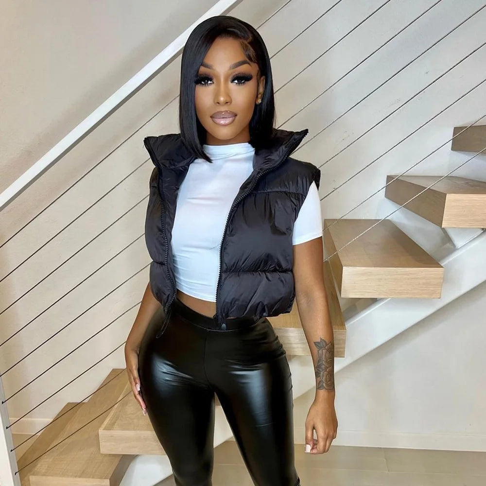 Gilet Corto Donna Imbottito Collo Alto – Giubbotto Senza Maniche Piumino per Outdoor e Viaggi