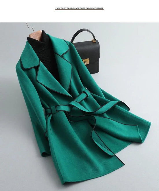 Cappotto donna doppio lato in lana – Korean style mid-length double-sided wool coat inverno 2025