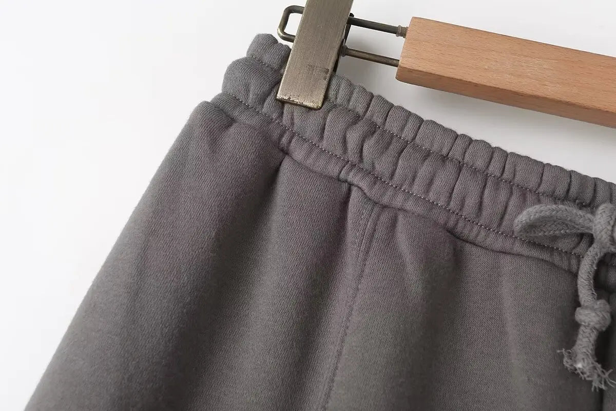 Completo donna autunnale con bomber corto e pantaloni palazzo vita alta – Outfit 2 pezzi