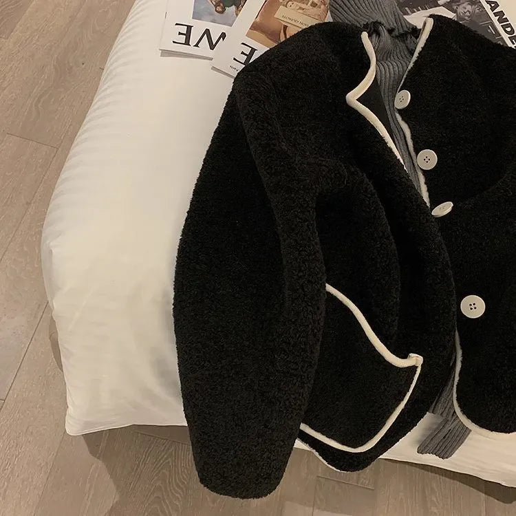 Giacca corta in pelliccia d'agnello donna – Cappotto oversize imbottito per l'inverno, taglie piccole disponibili