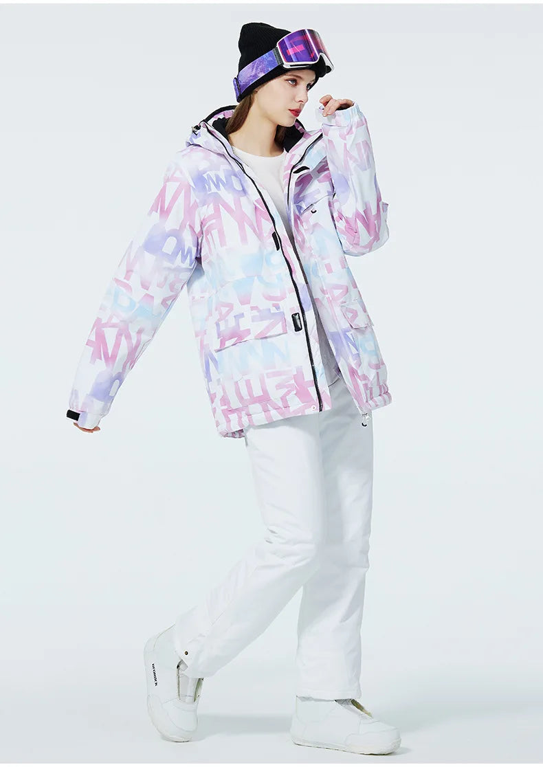 Tuta da sci donna impermeabile e antivento 2-pezzi – giacca + pantaloni snowboard invernale 2025, windproof & waterproof