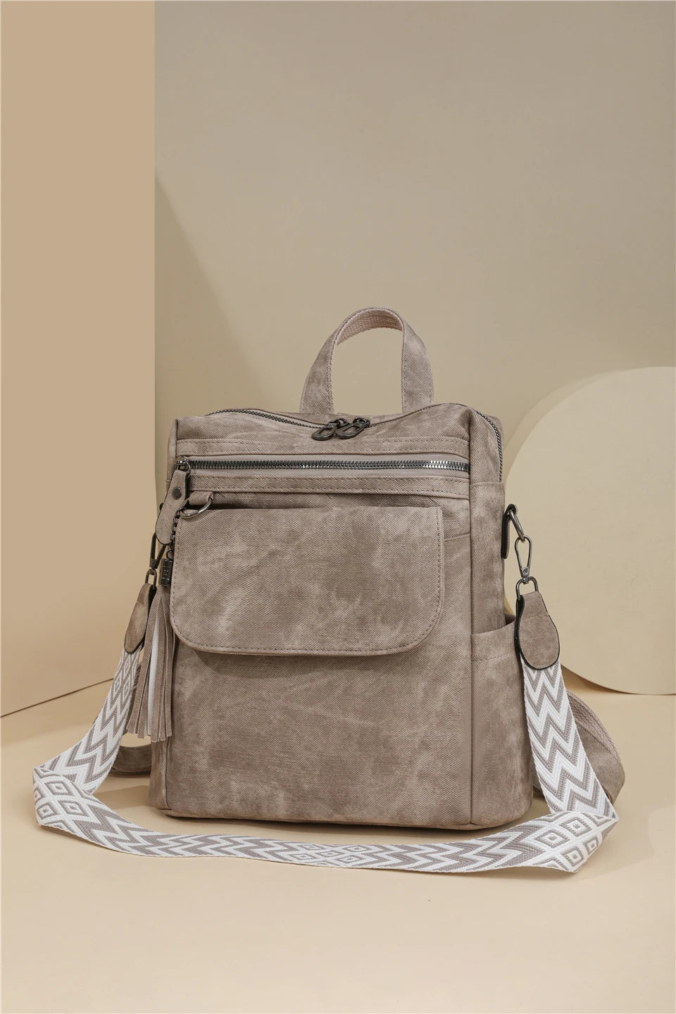Zaino donna grande capacità in pelle simil-cuoio – daypack fashion da viaggio e scuola, backpack solid colour per ragazze
