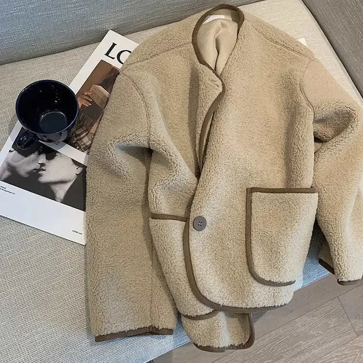 Giacca corta in pelliccia d'agnello donna – Cappotto oversize imbottito per l'inverno, taglie piccole disponibili