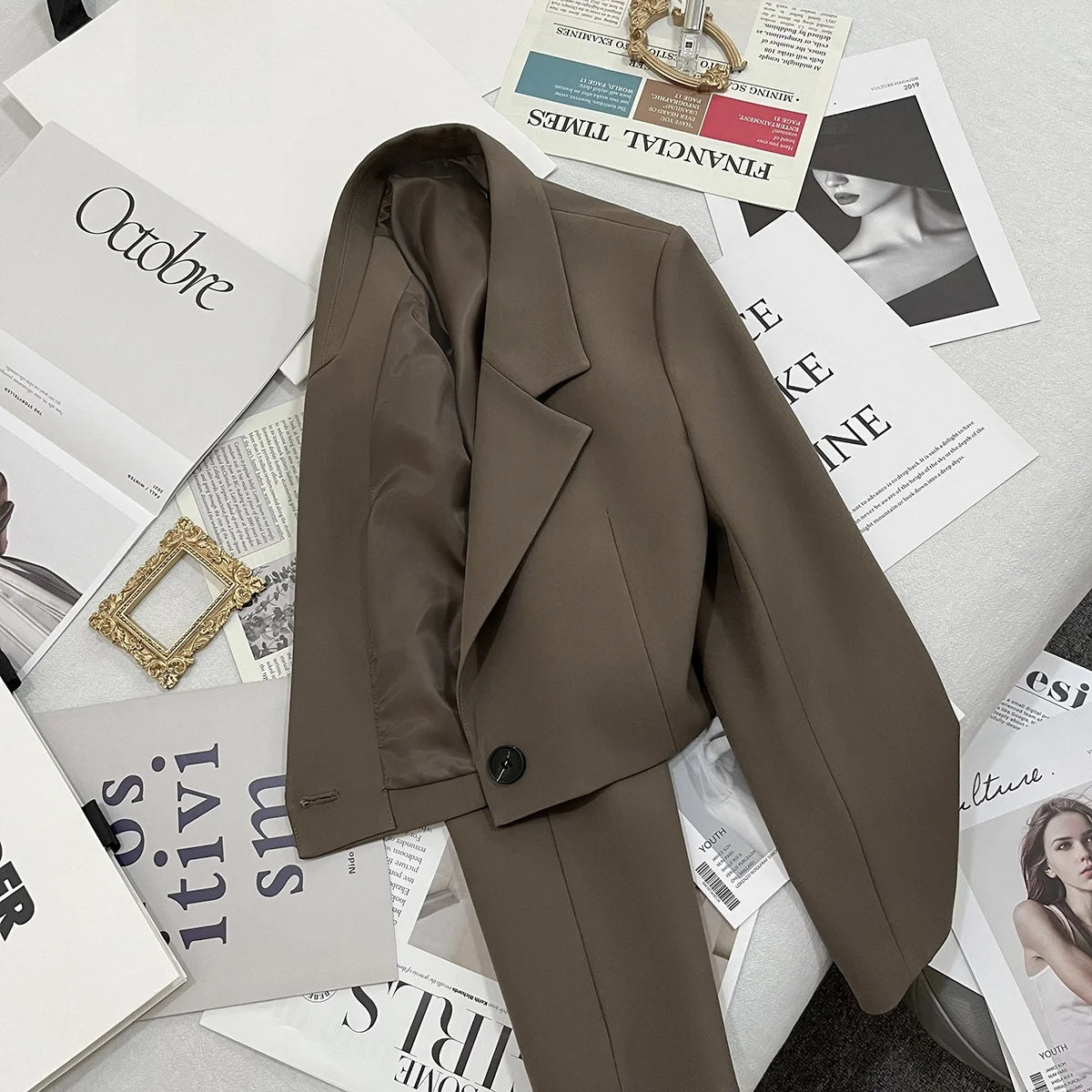 Blazer Donna Corto Nero Elegante – Giacca Casual Chic