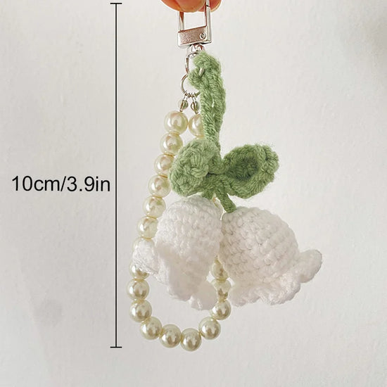 Portachiavi artigianale a fiore all’uncinetto – handmade keychain crochet floral charm