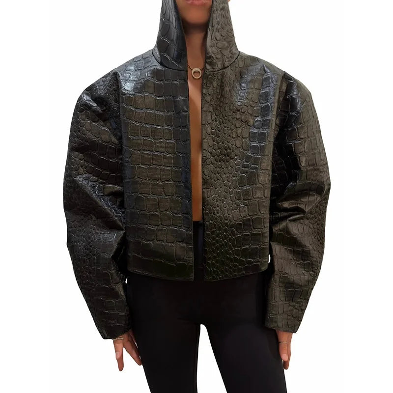 Giacca Donna Effetto Pelle Vintage con Zip - immagine 43