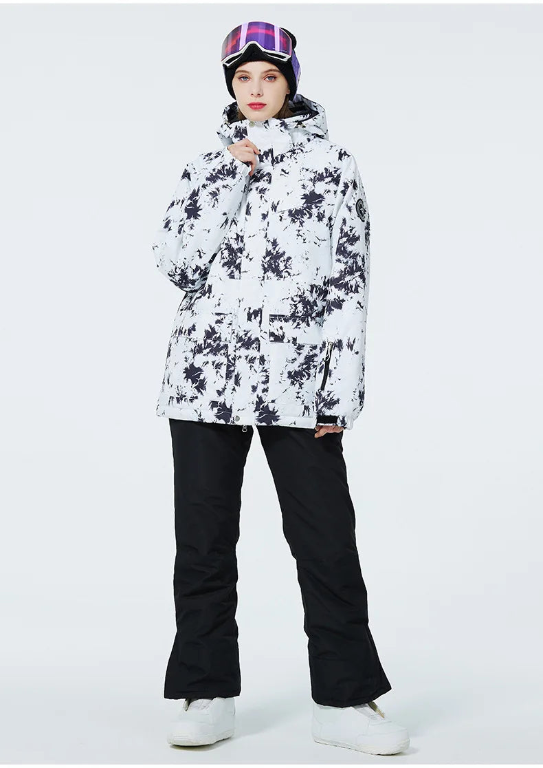 Tuta da sci donna impermeabile e antivento 2-pezzi – giacca + pantaloni snowboard invernale 2025, windproof & waterproof
