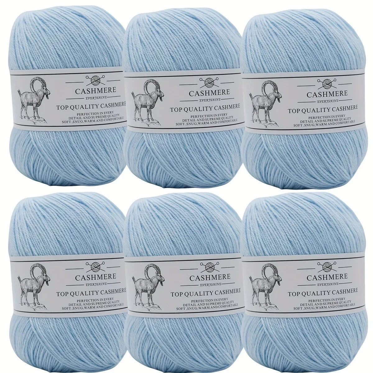 Set 6 gomitoli filo cashmere donna – Lana alta qualità per maglioni, sciarpe, cappelli e progetti fai-da-te