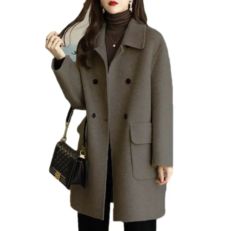 Cappotto in lana spesso donna 2025 ‒ giacca lunga oversize, outerwear loose autunno/inverno