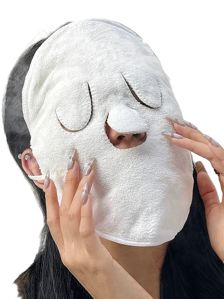 Asciugamano Viso Caldo/Freddo per Skincare – Maschera Viso con Compressa Termica e Ganci