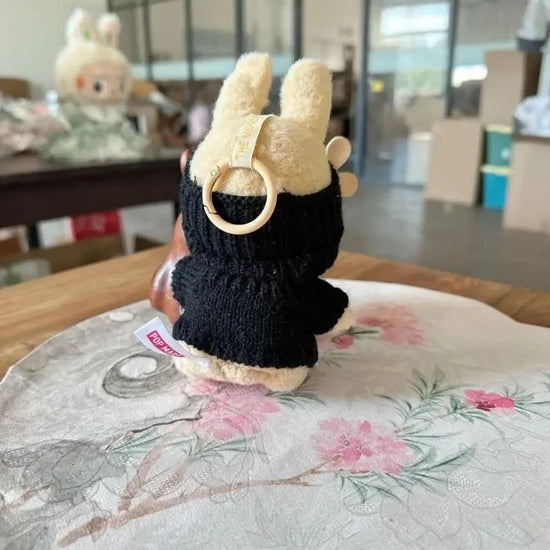 Set di abbigliamento per bambola Labubu da 17 cm – Cappello orso e maglione con cuore