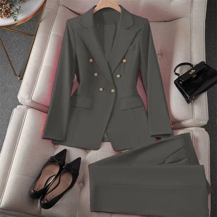 Completo blazer e pantaloni donna 2025 – Tailleur elegante a manica lunga, set 2 pezzi per ufficio, stile casual chic