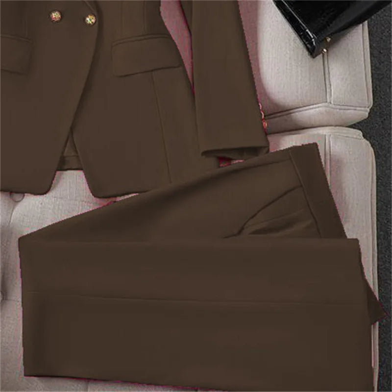 Completo blazer e pantaloni donna 2025 – Tailleur elegante a manica lunga, set 2 pezzi per ufficio, stile casual chic