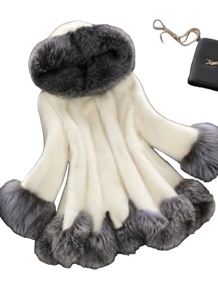 Cappotto lungo in pelliccia sintetica con cappuccio – giacca maxi donna calda e lussuosa per l'inverno 2025