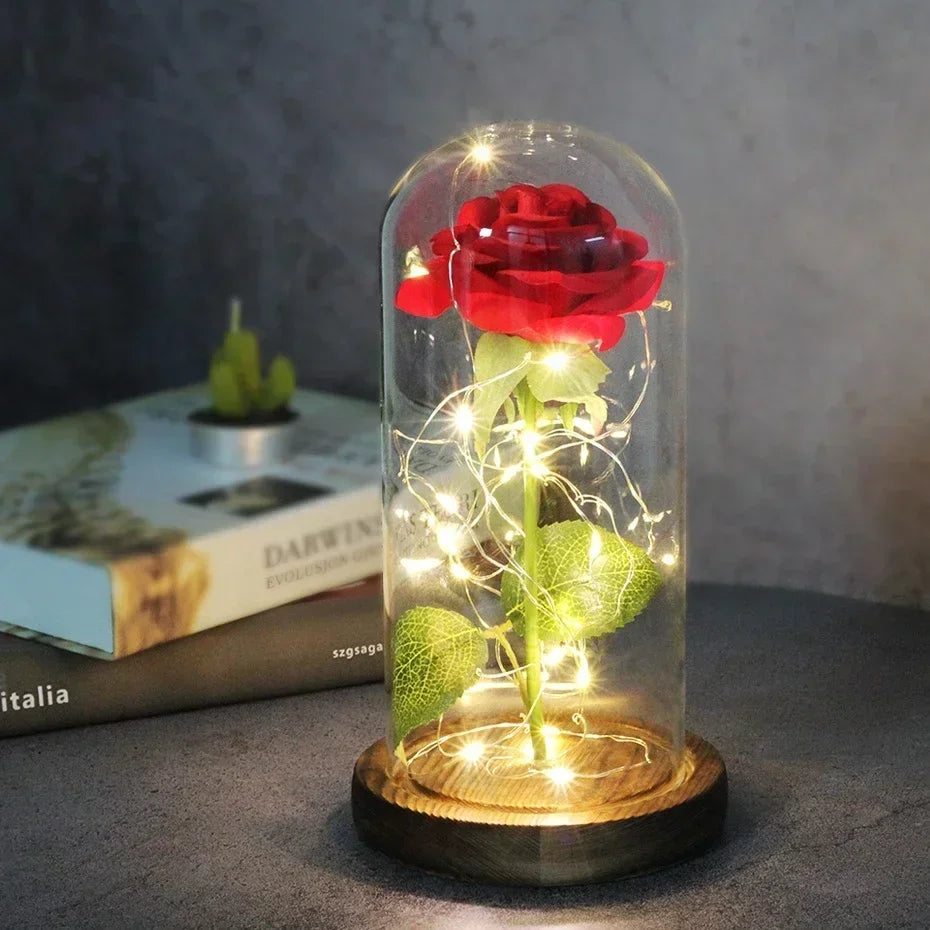 Rosa Eterna in Vetro Beauty & Beast – Regalo Romantico San Valentino