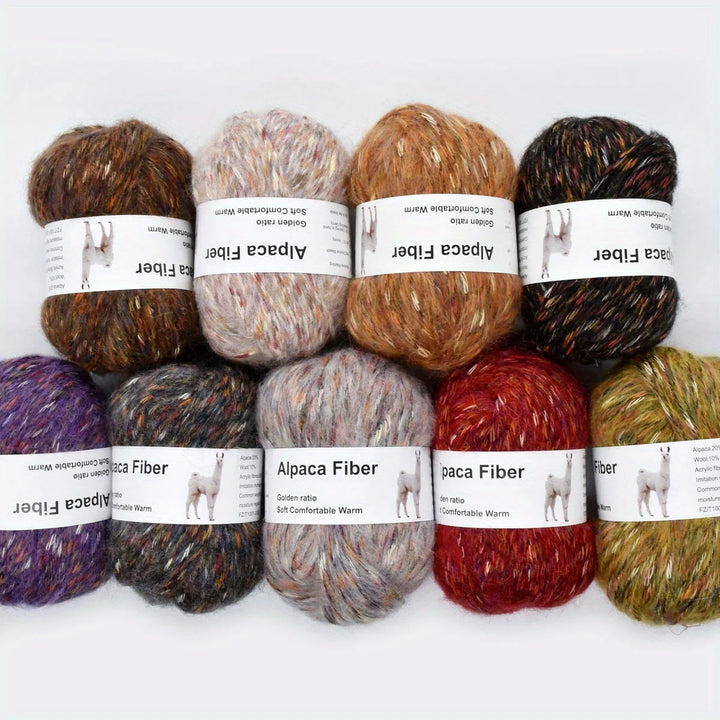 Set 6 gomitoli filo alpaca – lana alpaca hand-knit per sciarpe, cappotti, lavori intrecciati colorati fai-da-te
