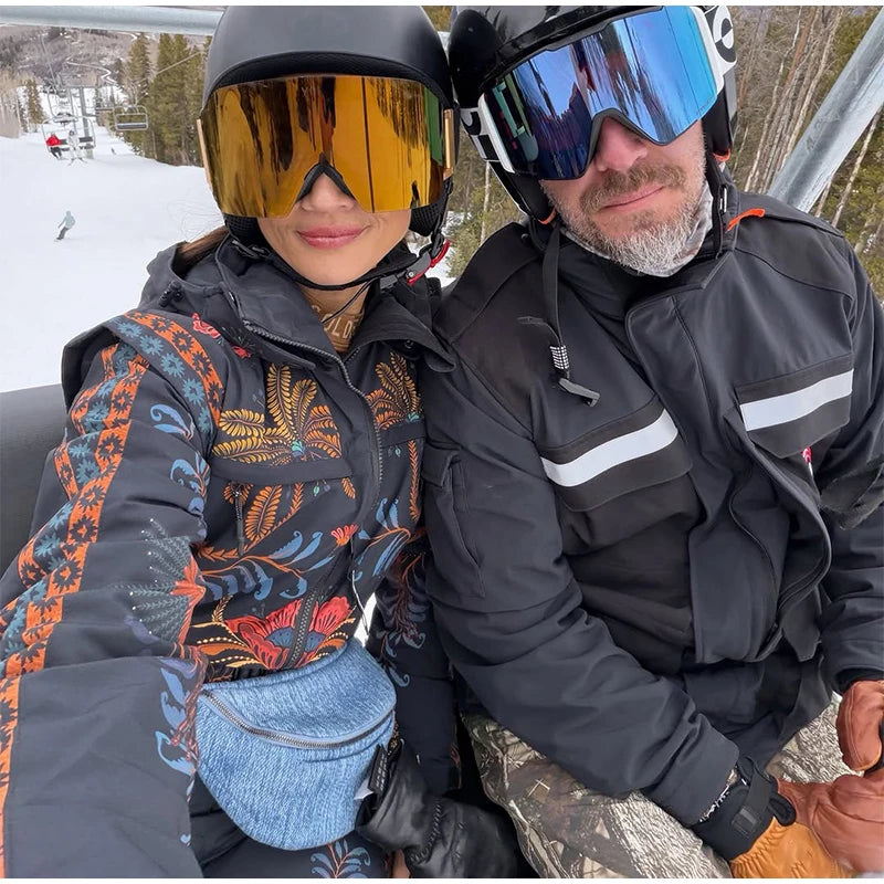 Tuta da neve donna con cappuccio, bianca o fantasia