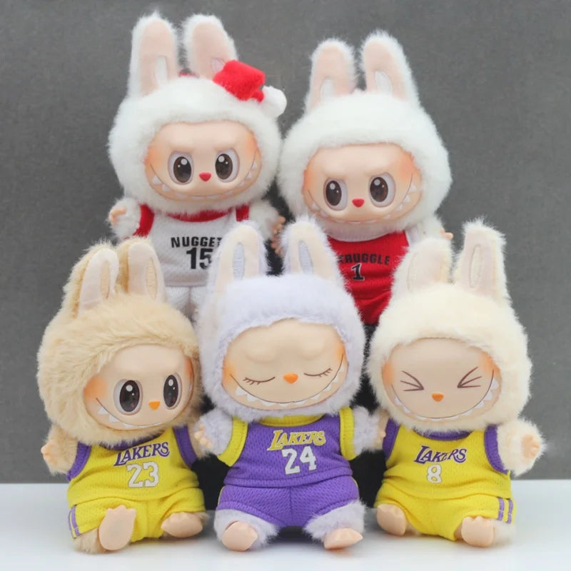 Set di abbigliamento sportivo per bambola Labubu da 17 cm – Divisa da calcio e da basket