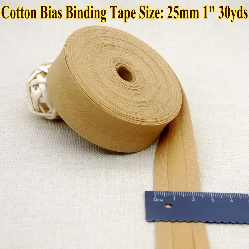 Nastro bias binding cotone 25 mm · rotolo 30 metri – rifiniture, bordi e accessori cucito fai-da-te