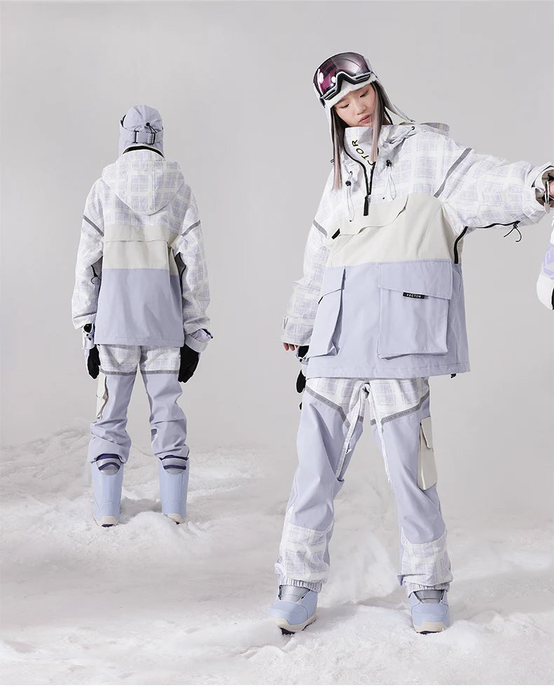 Tuta da sci unisex con cappuccio e dettagli riflettenti – giacca imbottita, impermeabile e termica per sport invernali