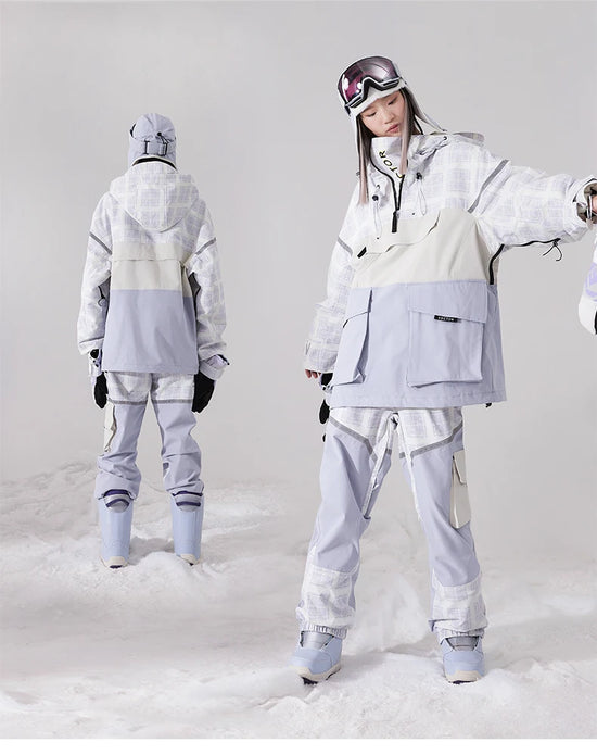 Tuta da sci unisex con cappuccio e dettagli riflettenti – giacca imbottita, impermeabile e termica per sport invernali