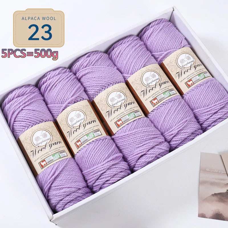 Set 5 gomitoli filato spesso alpaca 500 g – yarn grosso per maglioni, cappotti e crafting inverno
