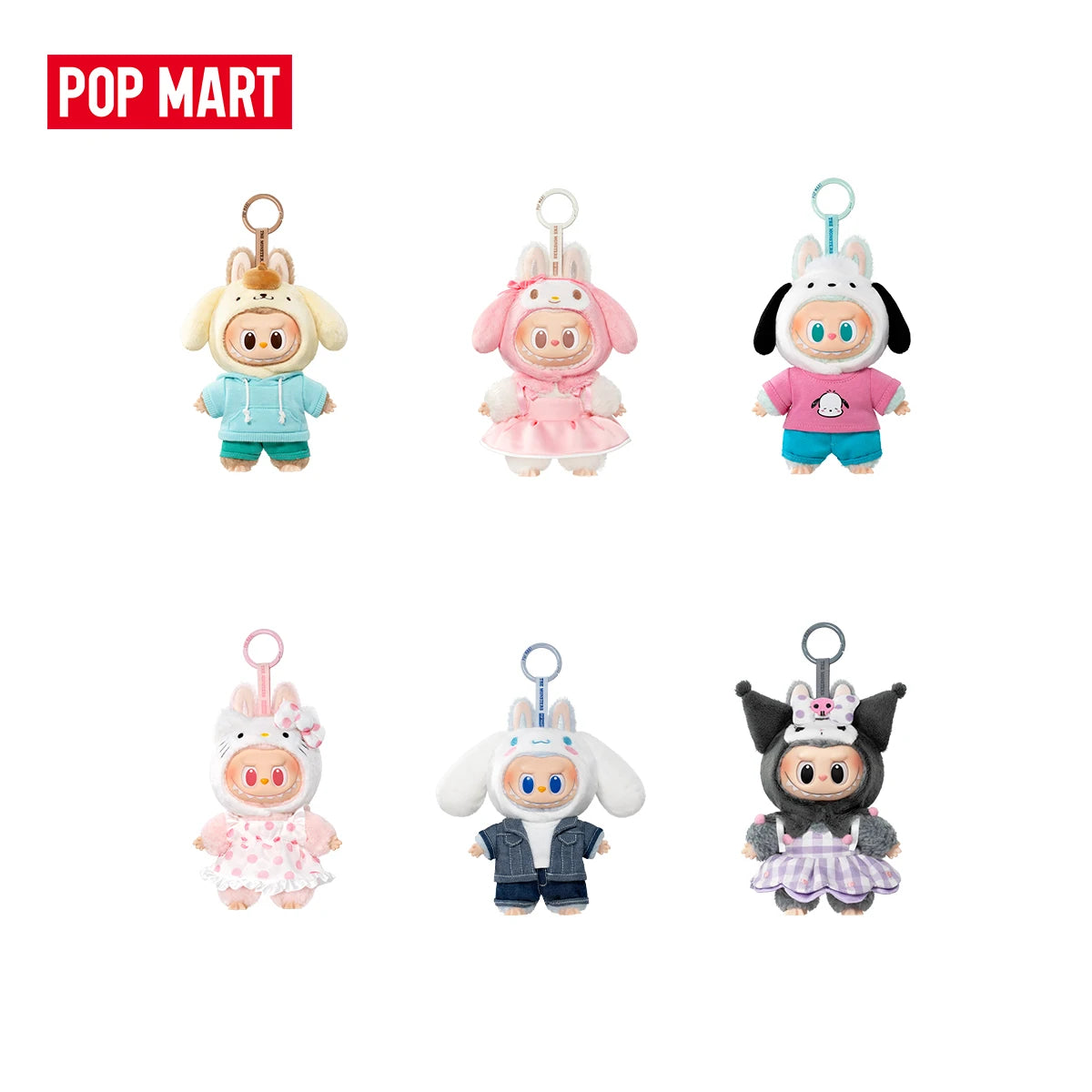 Blind Box Pop Mart Labubu x Sanrio – Pendant Kawaii da Collezione 1/6 pezzi