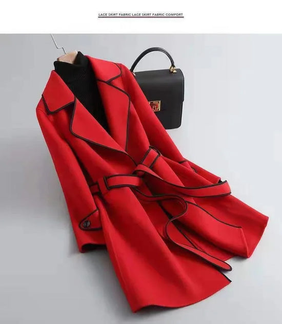 Cappotto donna doppio lato in lana – Korean style mid-length double-sided wool coat inverno 2025