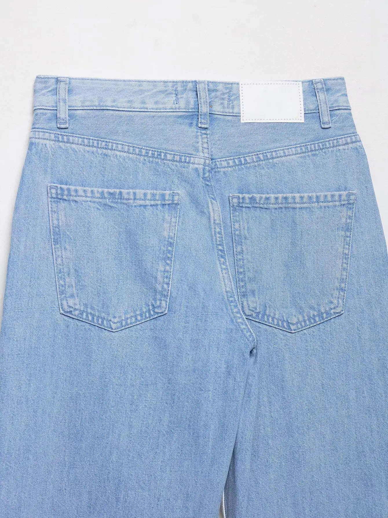 Set patchwork denim donna 2025 ‒ completo giacca monopetto + pantaloni wide-leg, look autunnale fashion con tasche