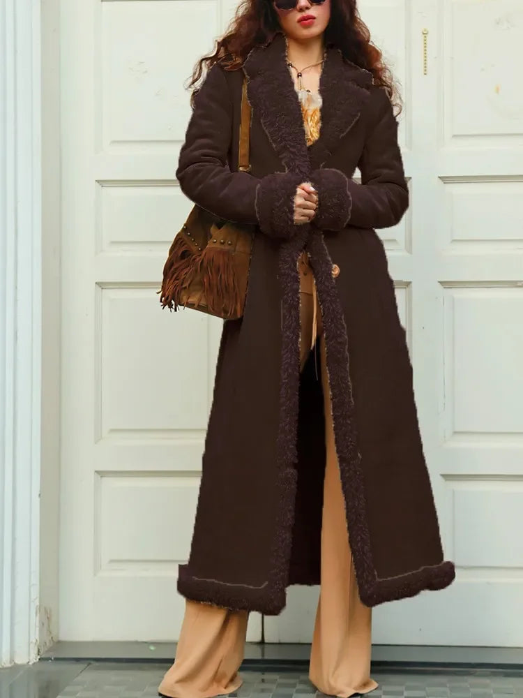 Cappotto invernale donna 2025 – lungo in misto lana e cotone, giacca imbottita spessa anti-freddo