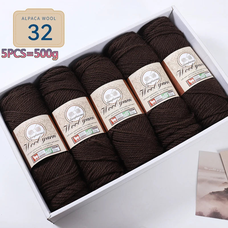 Set 5 gomitoli filato spesso alpaca 500 g – yarn grosso per maglioni, cappotti e crafting inverno