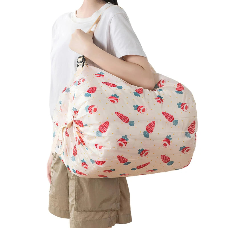 Shopper pieghevole grande capacità in nylon camouflage – Borsa da viaggio riutilizzabile leggera
