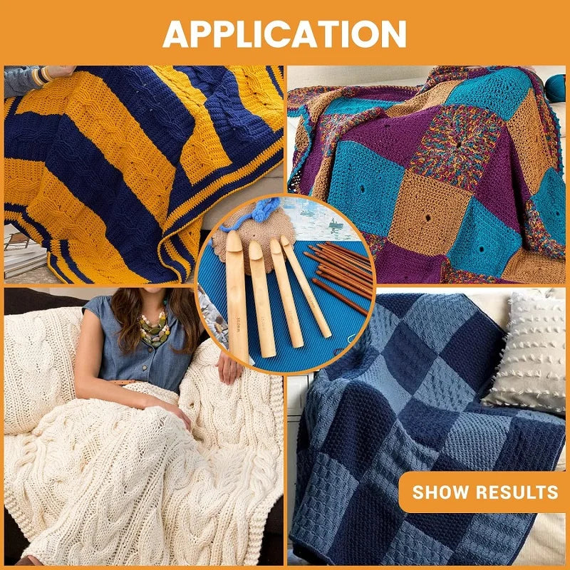 Uncinetti in legno 16 pezzi 3-30 mm + 10 segna punti – Kit completo per crochet, ideale per principianti e appassionate DIY