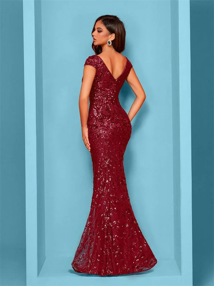 Abito Mylly Lungo Elegante – Dress Cerimonia con Paillettes per Damigelle e 18°