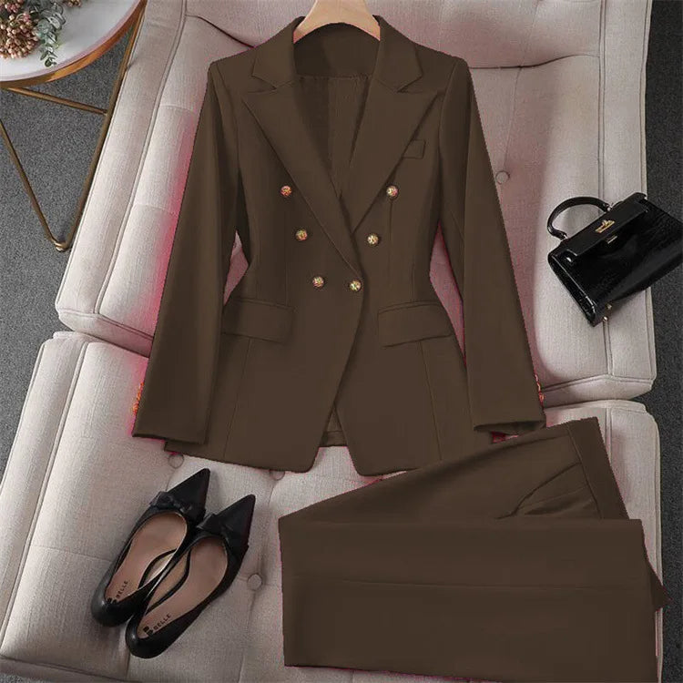 Completo blazer e pantaloni donna 2025 – Tailleur elegante a manica lunga, set 2 pezzi per ufficio, stile casual chic