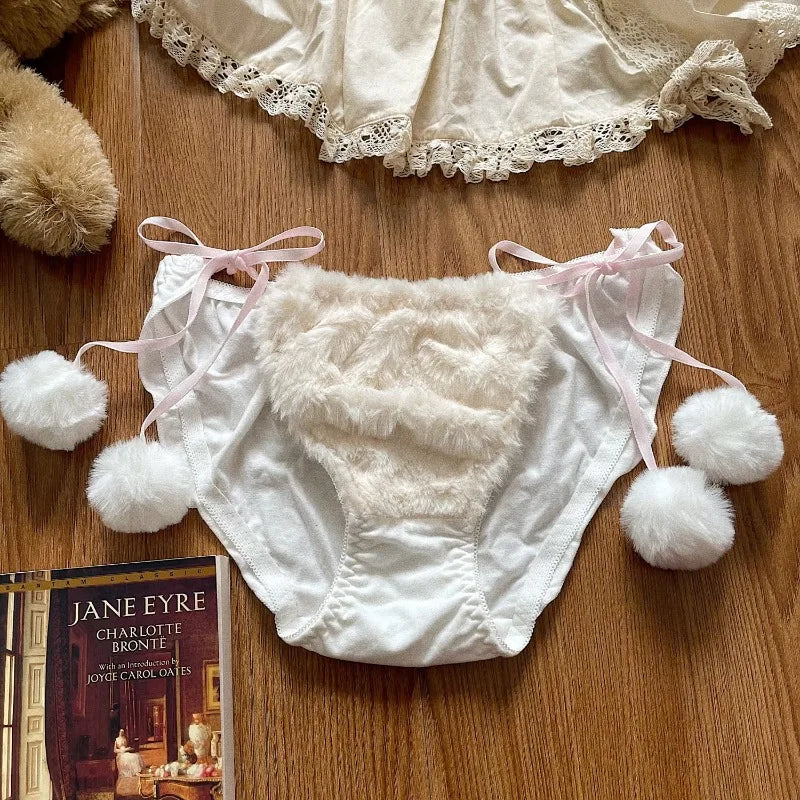 Set Intimo Donna Orsetto in Peluche ‒ Reggiseno e Slip Plush Invernali Cartoon