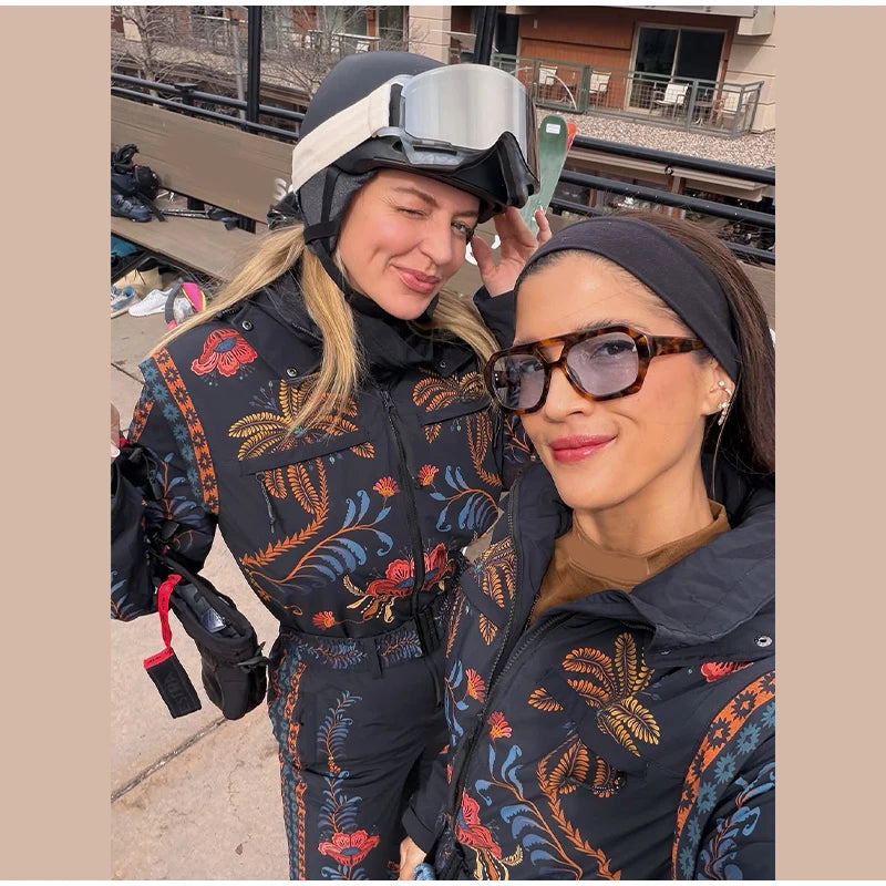 Tuta da neve donna con cappuccio, bianca o fantasia