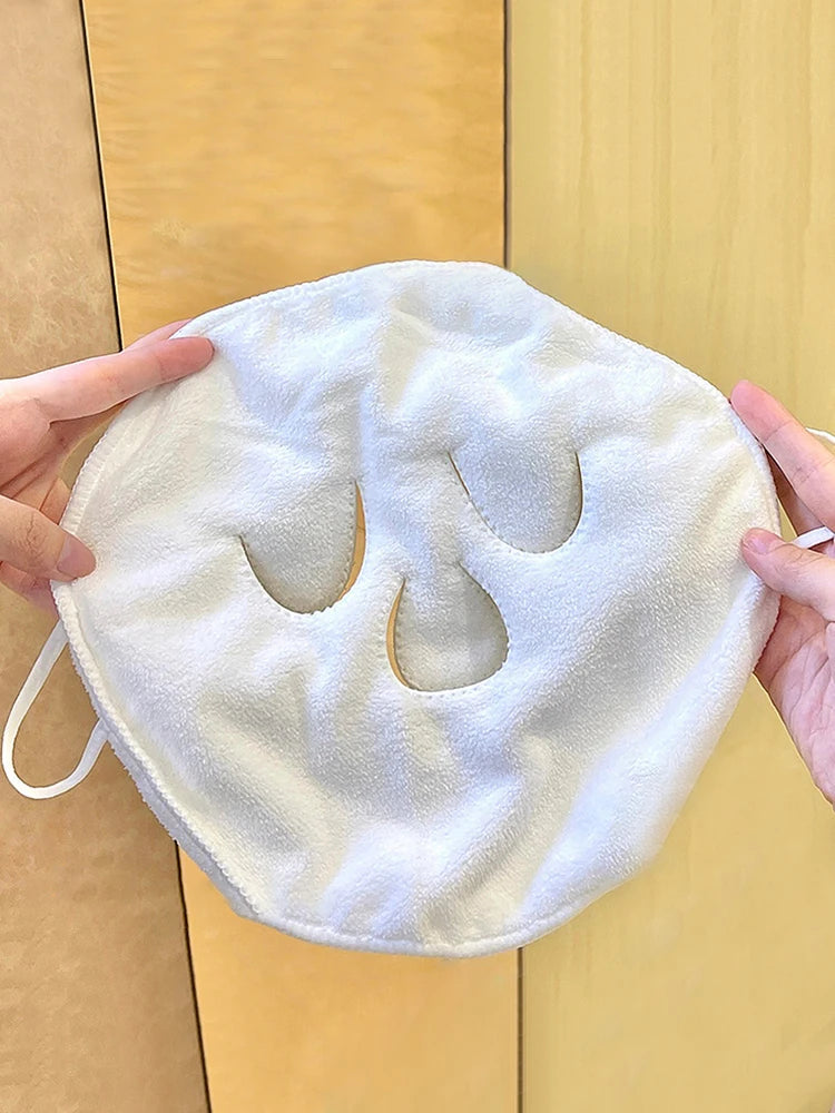 Asciugamano Viso Caldo/Freddo per Skincare – Maschera Viso con Compressa Termica e Ganci