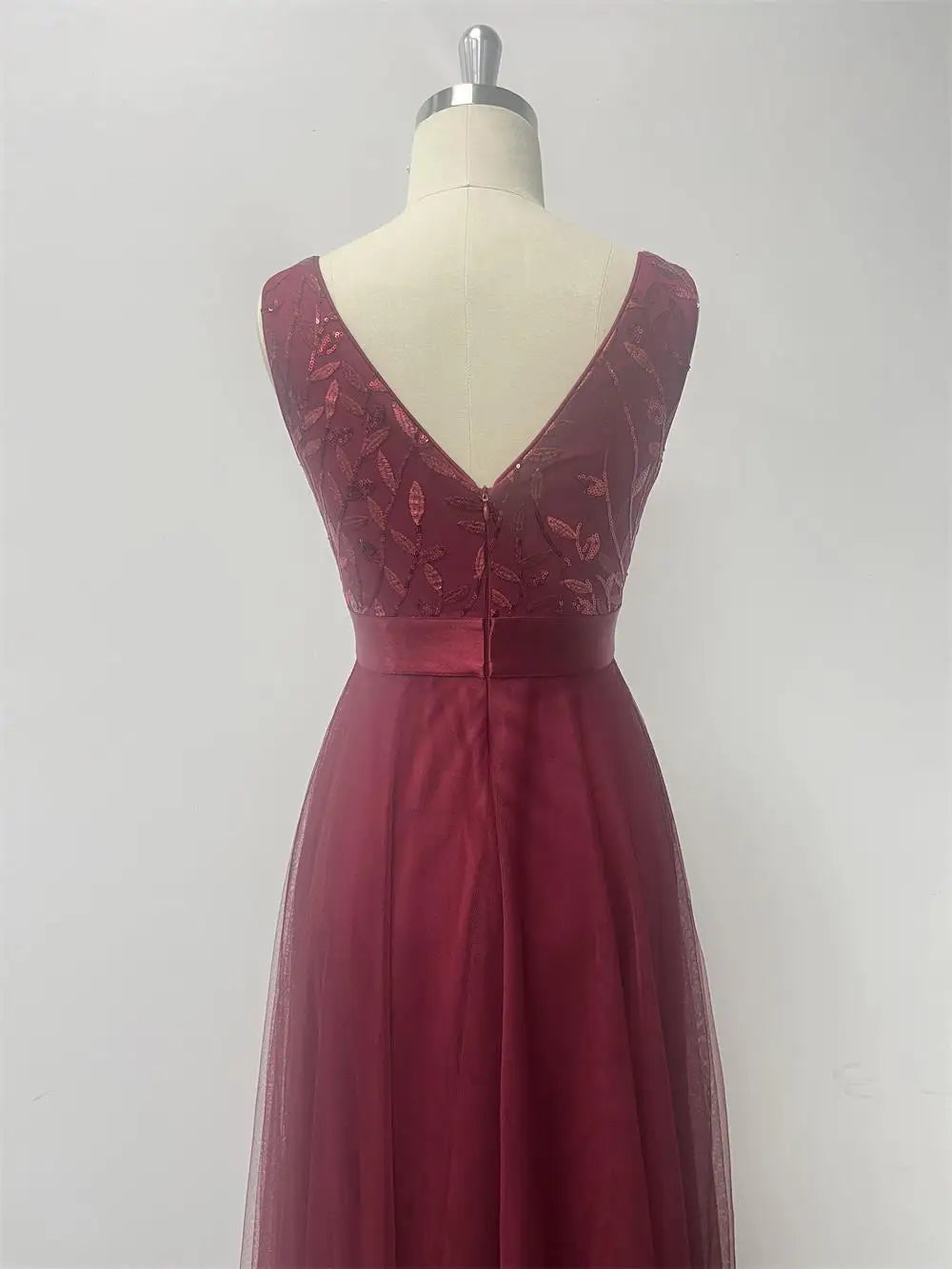 Abito Lungo Elegante Donna con Paillettes – Vestito Cerimonia Matrimonio e Damigella