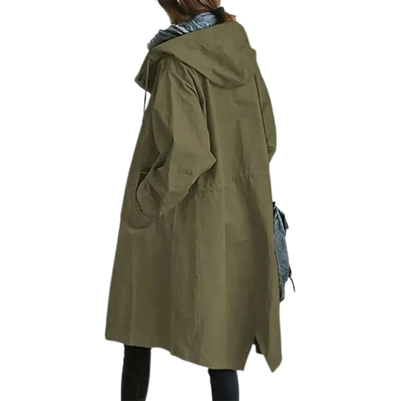 Giacca windbreaker donna con cappuccio, tasche e chiusura a bottoni – antivento, impermeabile, quick-dry, perfetta per escursioni e outdoor