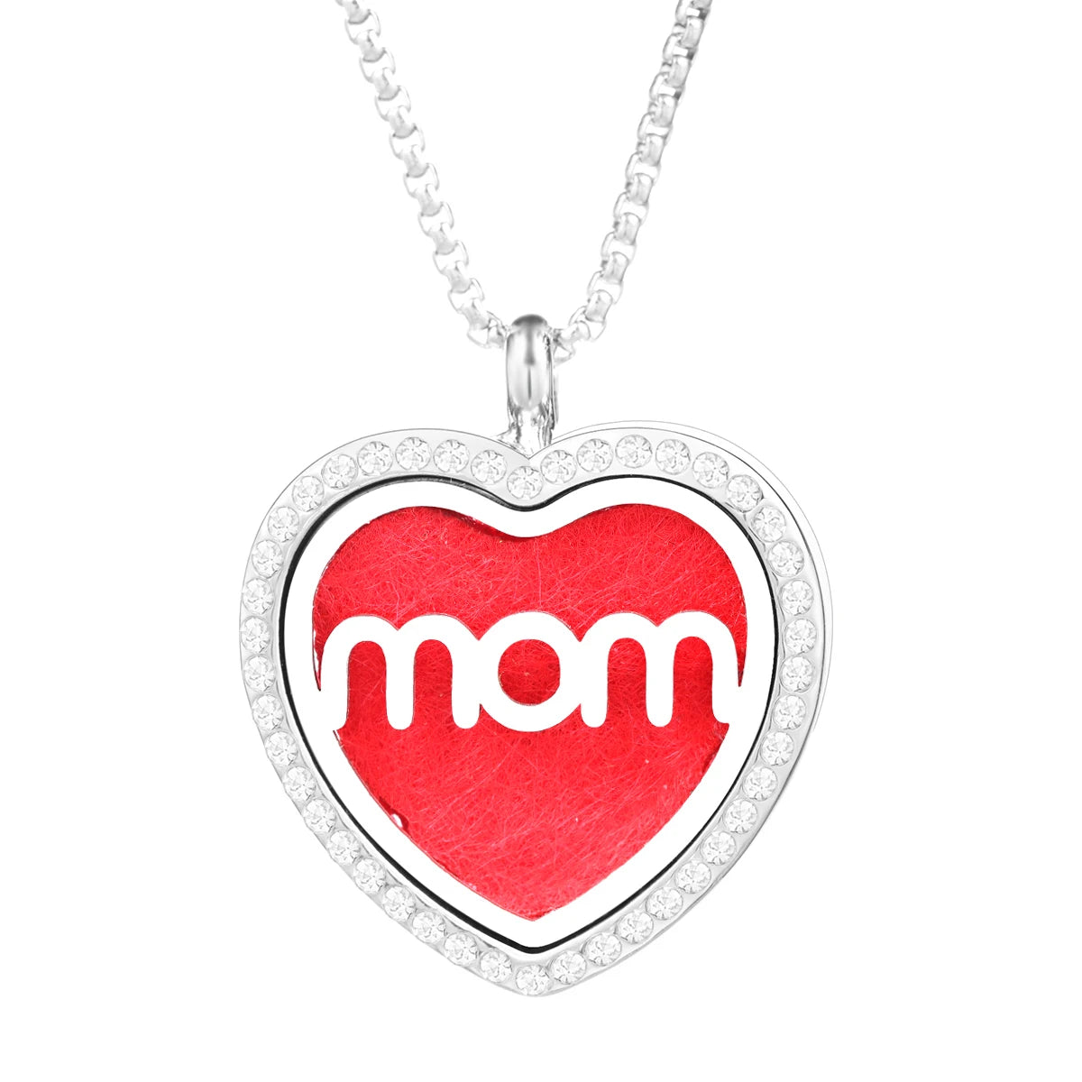 Collana Diffusore a Cuore con Strass in Acciaio Inox – Ciondolo Aromaterapia per Profumi e Oli Essenziali