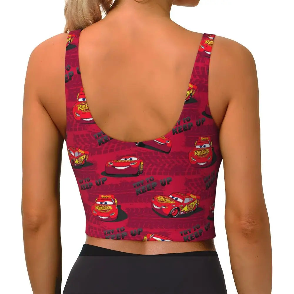 Maglia cars SaettaMcQueen Donna | Cartoon Fitness Crop Top Cars
